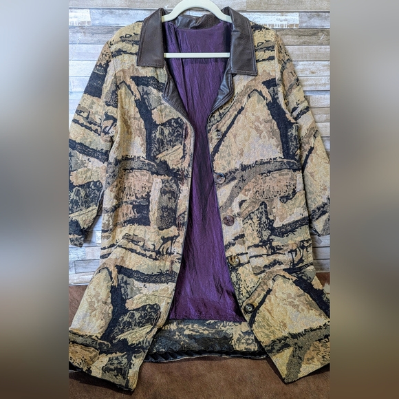 Boho Handcrafted Tapestry Jacket W 3/4 Sleeves - Picture 9 of 15